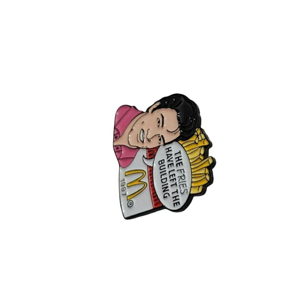 McDonalds European Elvis Presley Fries Have Left Building Enamel Pin 1997 RARE